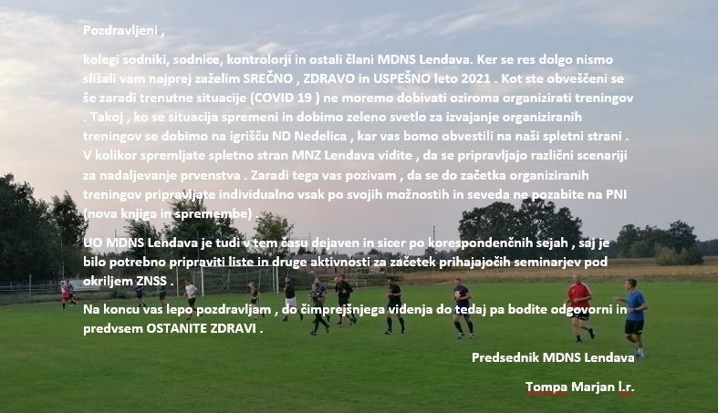 Dopis predsednika MDNS Lendava
